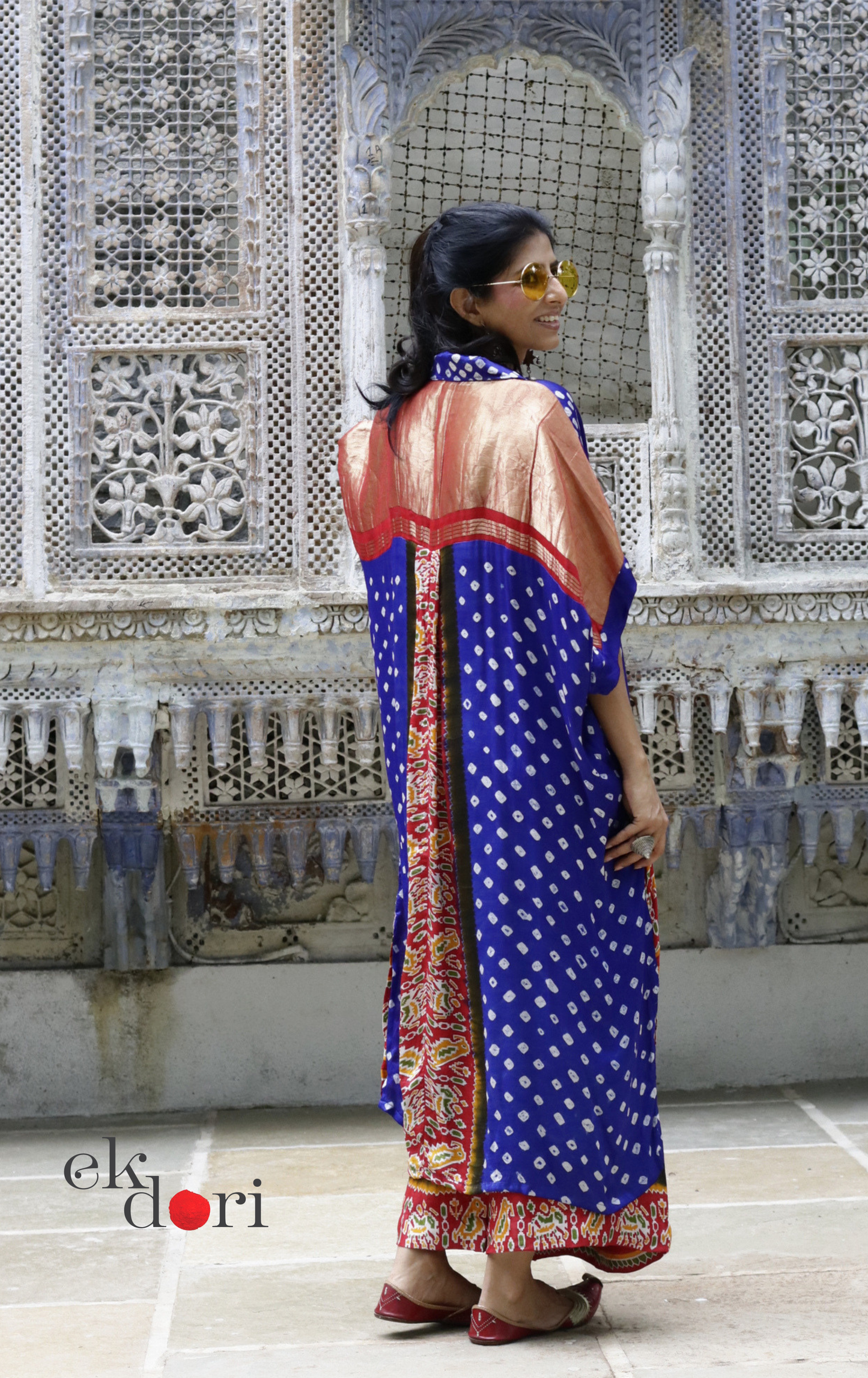 Bandhani Patola Modal Kaftan Kurta Palazzo Co-ord Set | 'Rann Utsav' | Ek Dori