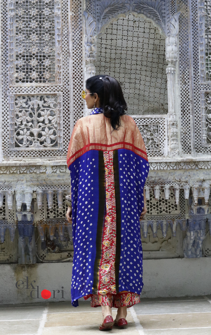 Bandhani Patola Modal Kaftan Kurta Palazzo Co-ord Set | 'Rann Utsav' | Ek Dori
