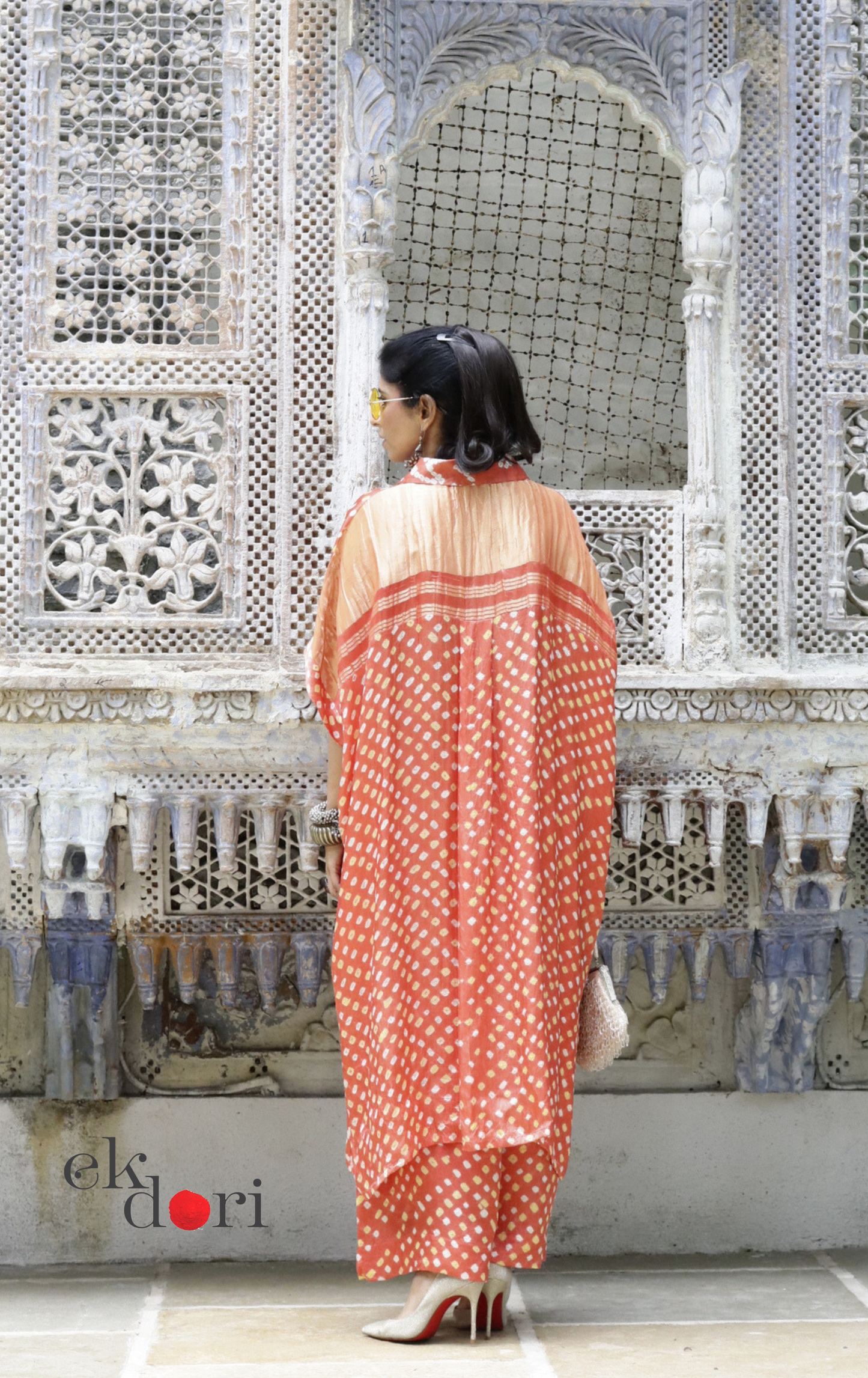 Bandhani Purple Modal Co-ord Set : Buy Kurta Palazzo Modal Co-ord Set 'Peach Sorbet'