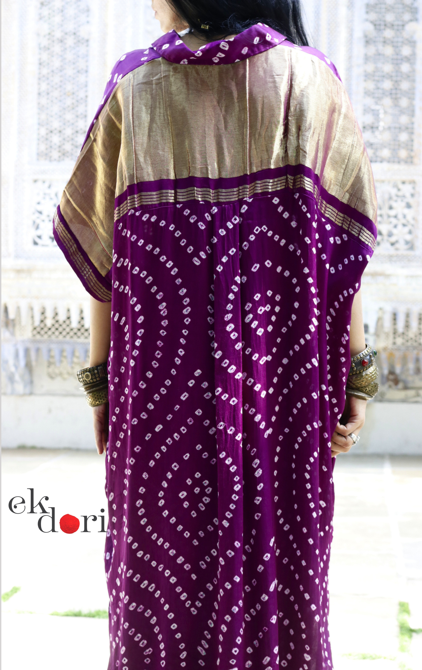 Bandhani Purple Modal Co-ord Set : Buy Kurta Palazzo Modal Co-ord Set 'Jamun Sorbet'