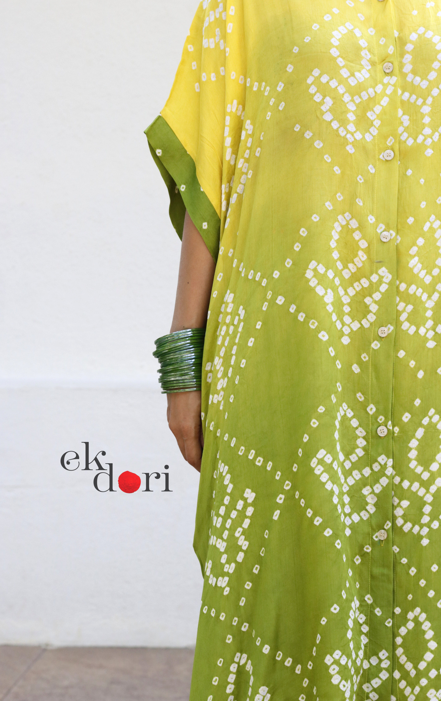 Bandhani Yellow Green Modal Co-ord Set : Buy Kurta Palazzo Modal Co-ord Set 'Sunehri'