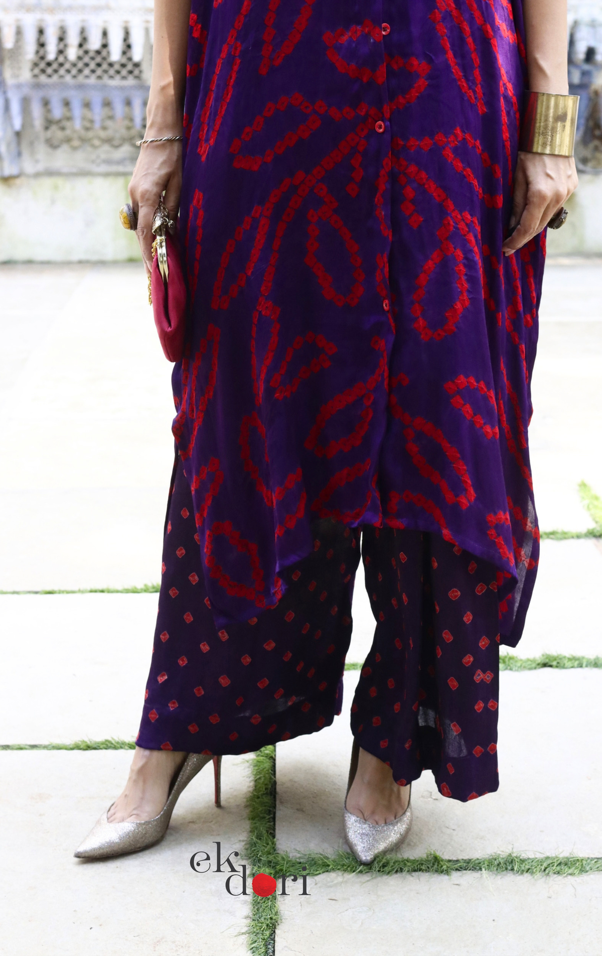 Bandhani Modal Kurta Palazzo Co-ord Set in Purple | 'Magical Bazaar' | Ek Dori  Hand-Knotted | Hand-Dyed | Artisan Crafted | Free Size