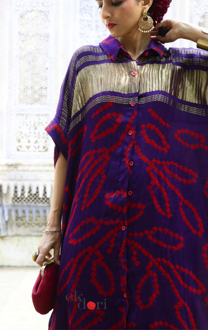 Bandhani Modal Kurta Palazzo Co-ord Set in Purple | 'Magical Bazaar' | Ek Dori  Hand-Knotted | Hand-Dyed | Artisan Crafted | Free Size