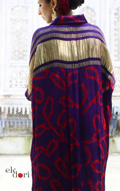 Bandhani Modal Kurta Palazzo Co-ord Set in Purple | 'Magical Bazaar' | Ek Dori  Hand-Knotted | Hand-Dyed | Artisan Crafted | Free Size