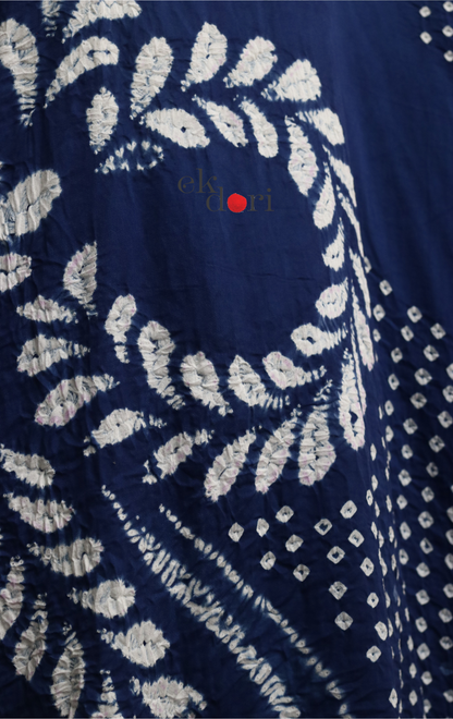 Bandhani Shibori 'Cobalt & Cream' Cotton Co-ord Set : Buy Kurta Palazzo Cotton Co-ord Set Cotton Bandhani Set