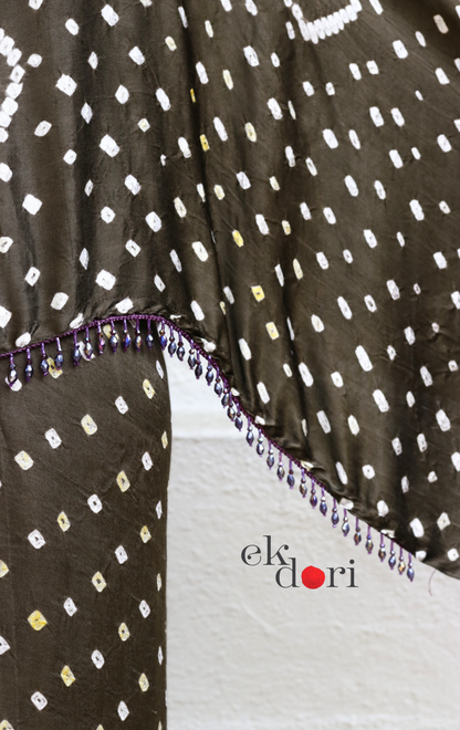 Bandhani Modal Co-ord Skirt Set 'Monsoon' : 2 Piece Skirt Bandhani Top Set