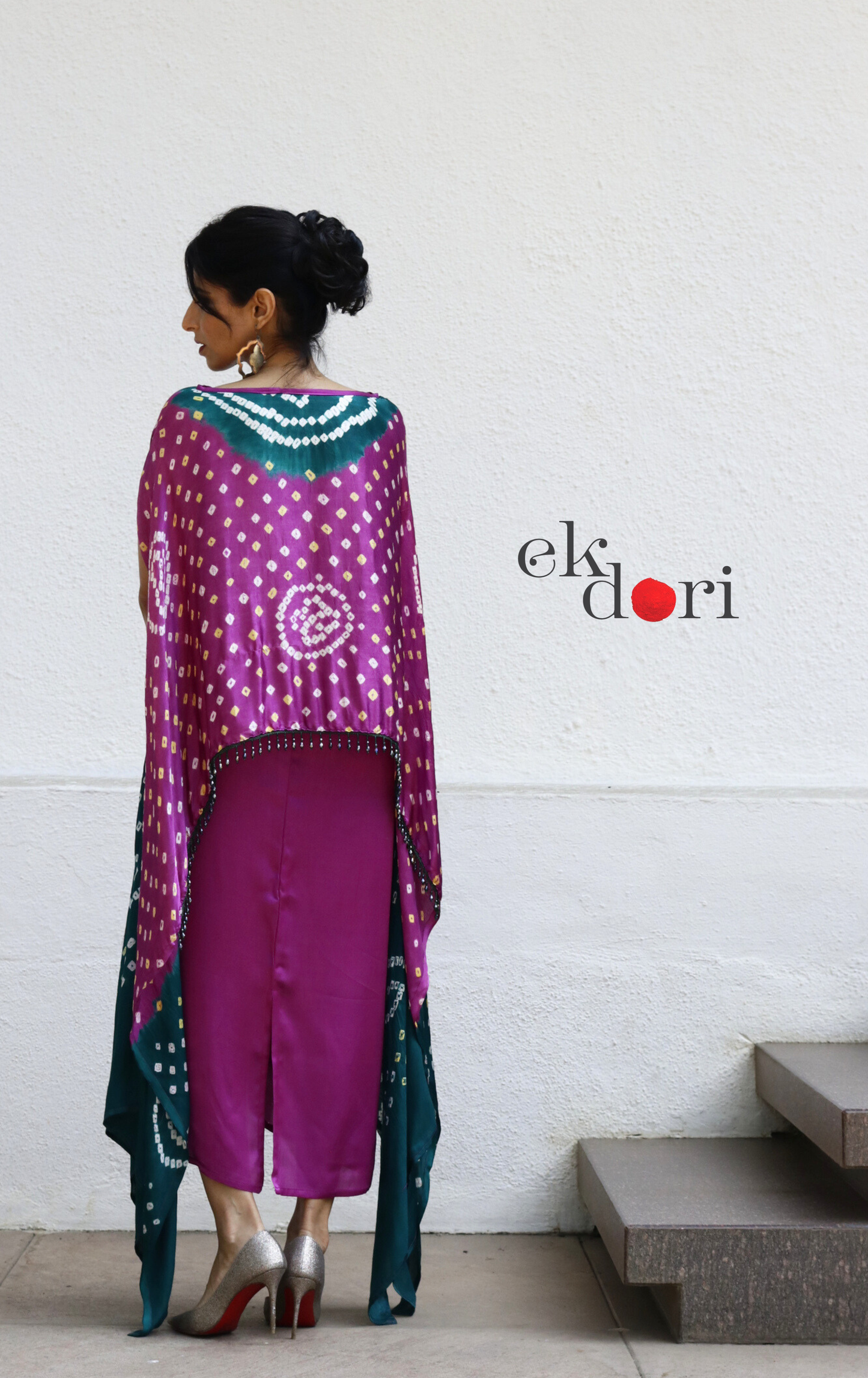 Bandhani Modal Co-ord Skirt Set 'Lotus' : 2 Piece Skirt Bandhani Top Set