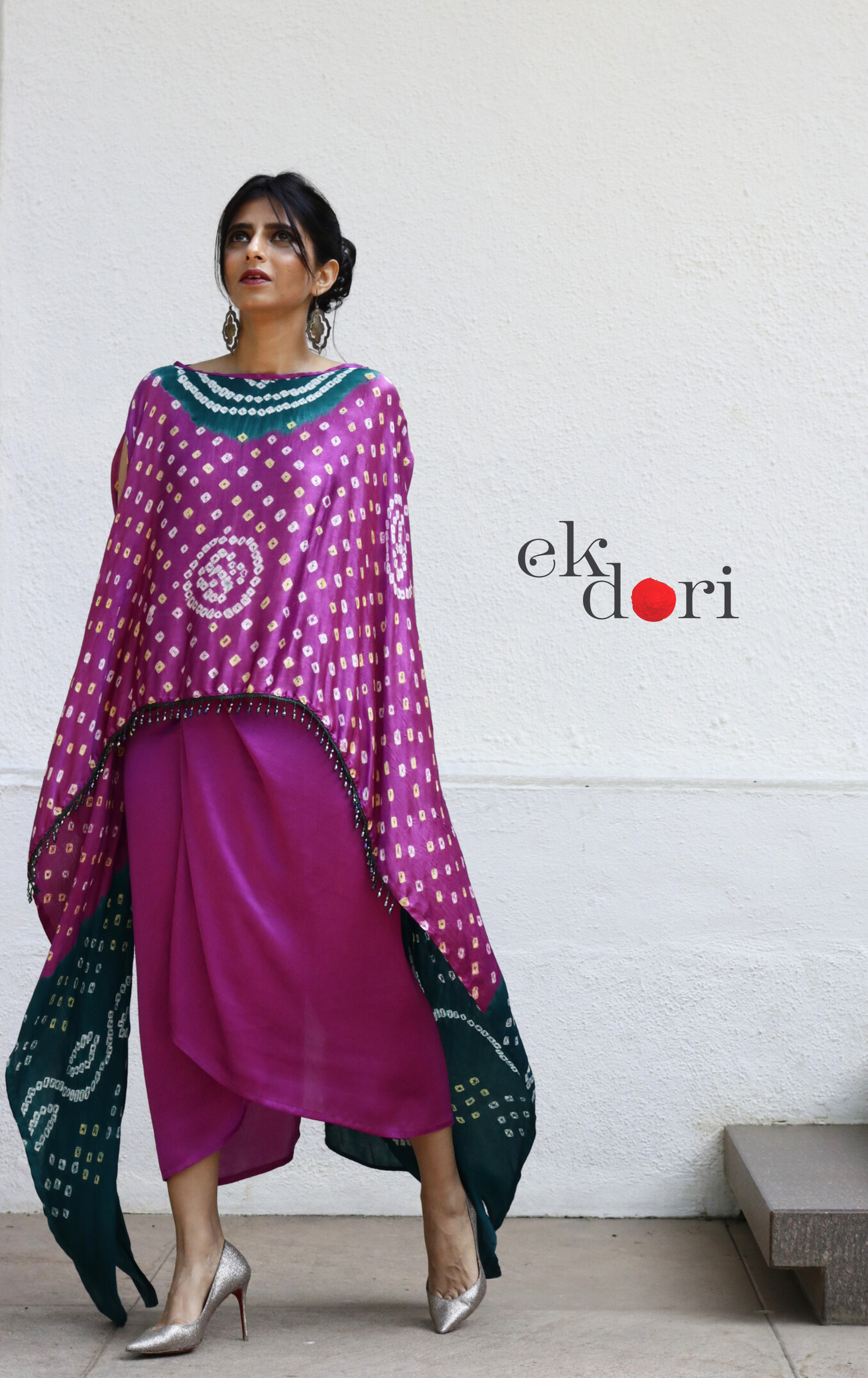 Bandhani Modal Co-ord Skirt Set 'Lotus' : 2 Piece Skirt Bandhani Top Set