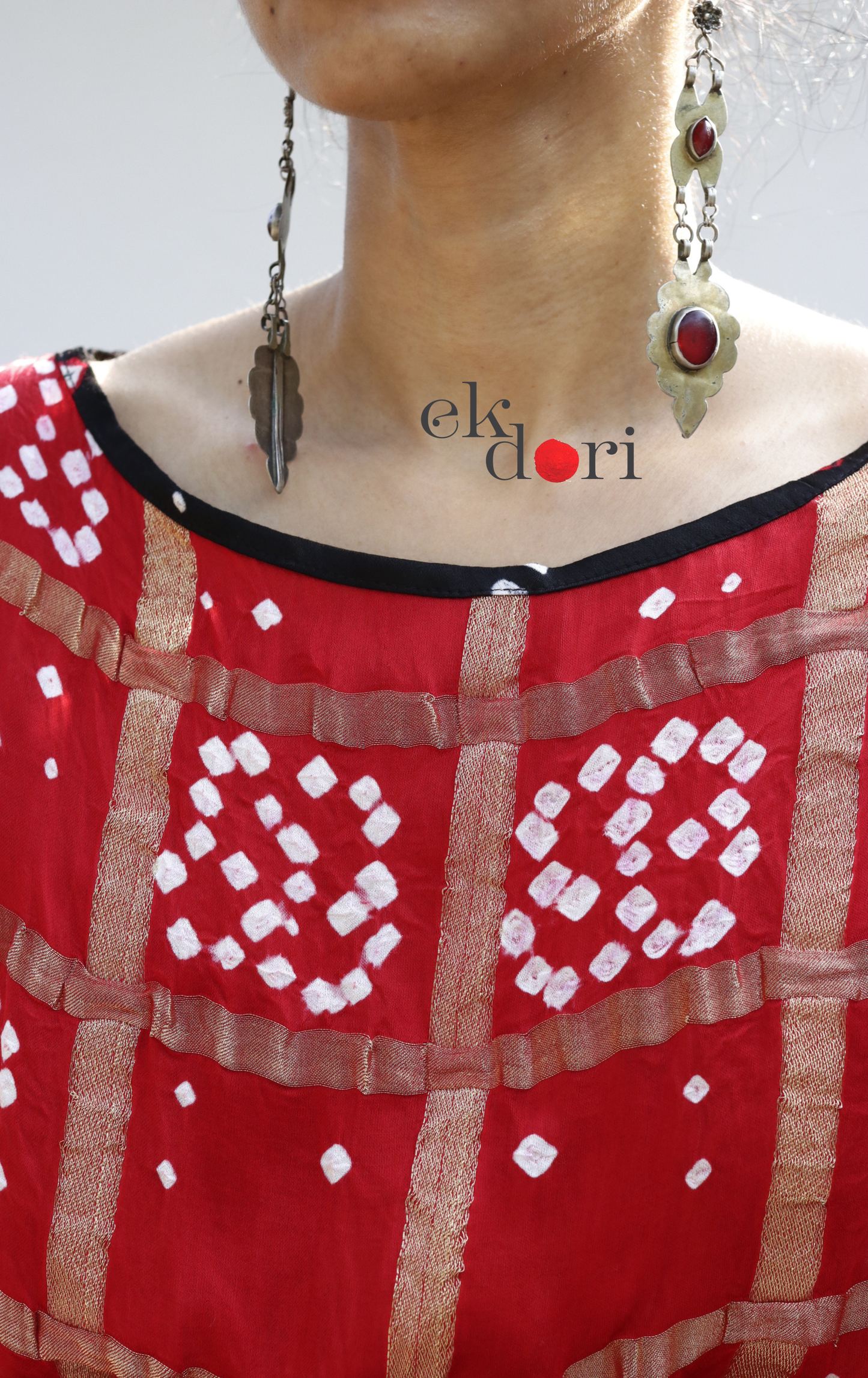 Bandhani Modal Co-ord Skirt Set 'Beautiful Night' : 2 Piece Skirt & Bandhani Top Set