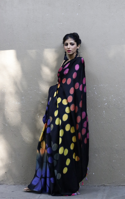 Buy Clamp Dye Designer Saree Online : 'A Circular Story' Clamp Dye Saree