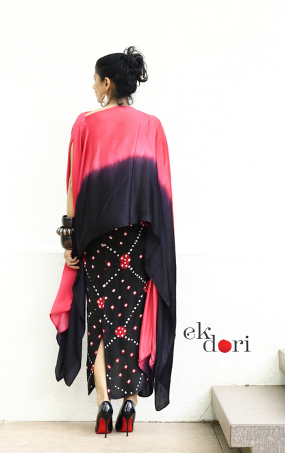 Bandhani Modal Co-ord Skirt Set 'Fire' : 2 Piece Skirt Top Set
