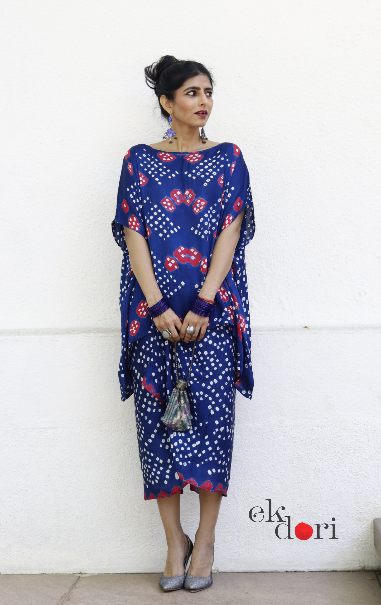 Bandhani Modal Co-ord Skirt Set 'Water Lily' : 2 Piece Skirt & Bandhani Top Set
