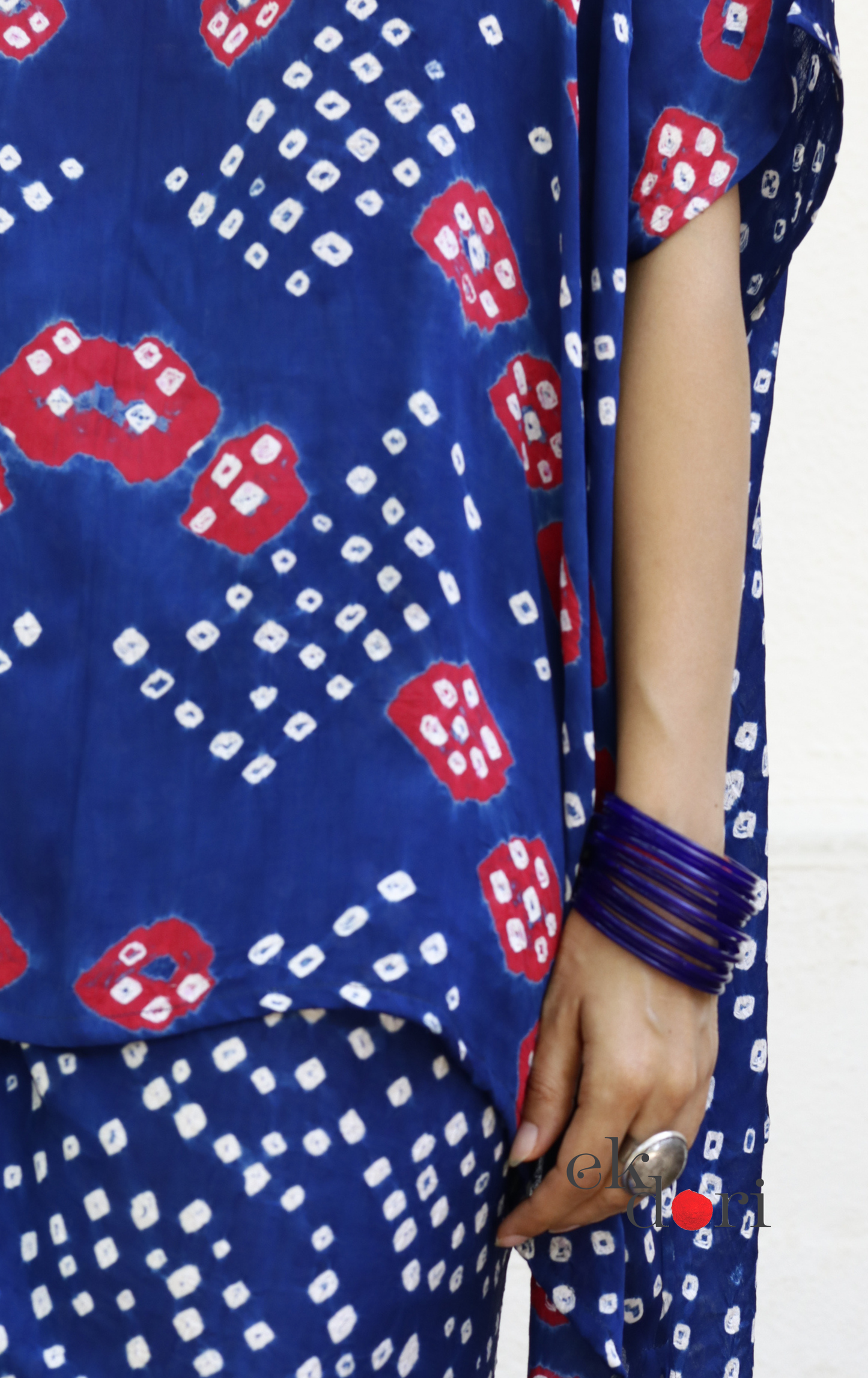 Bandhani Modal Co-ord Skirt Set 'Water Lily' : 2 Piece Skirt & Bandhani Top Set