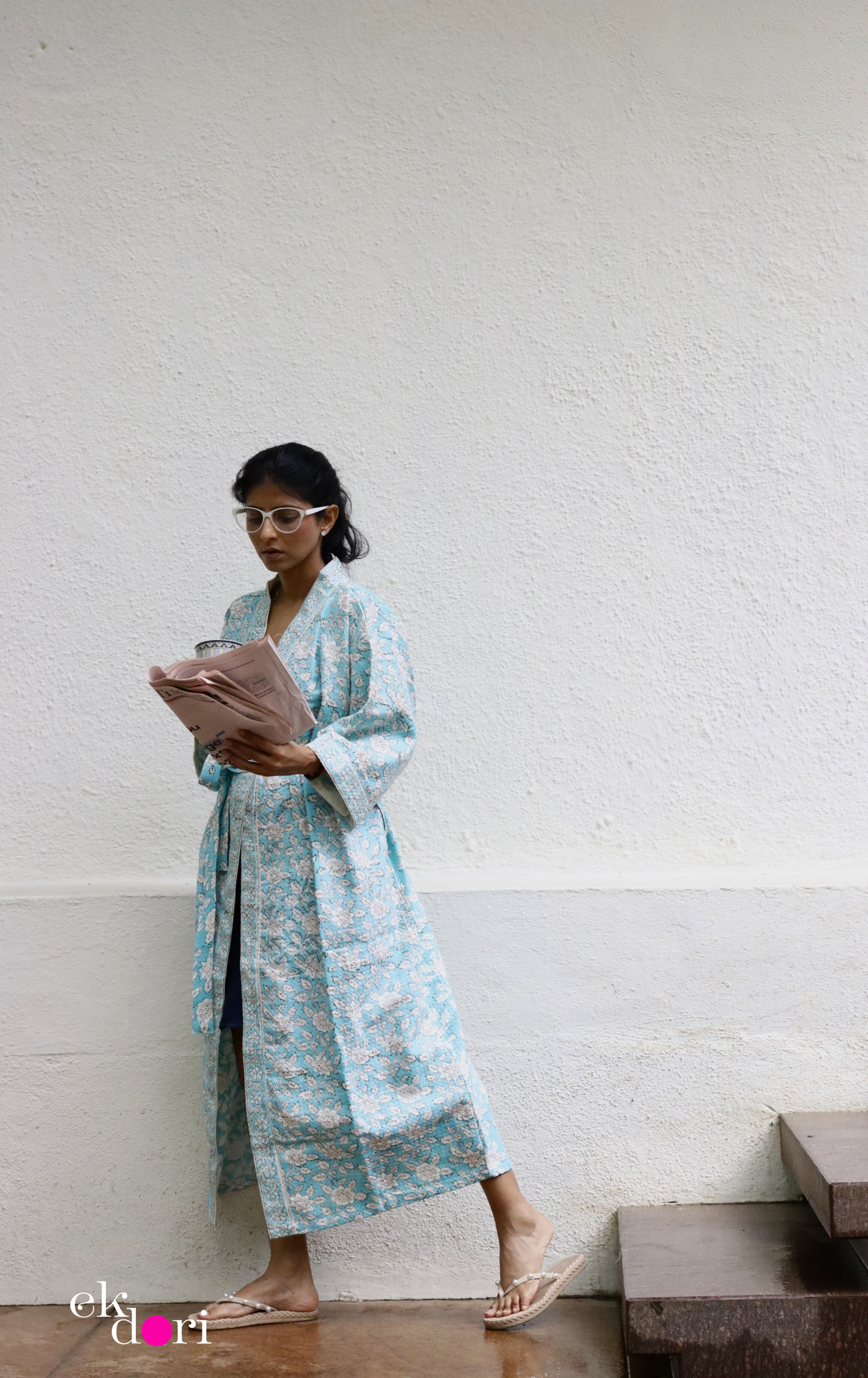 Pool Days Waffle Block Printed Bath Robe