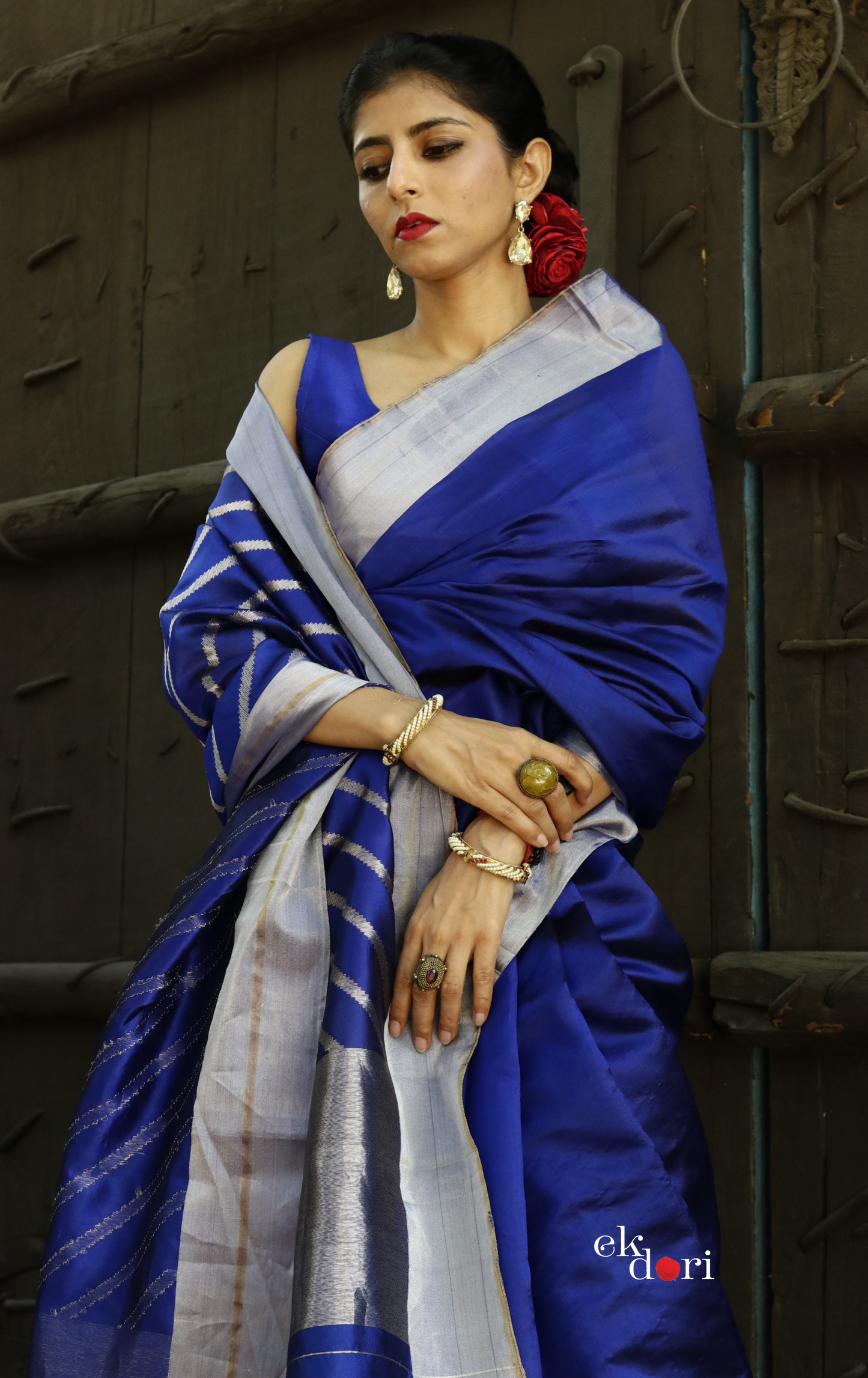 Samundar Chanderi Silk Saree : Buy Chanderi Saree Online : Buy Handloom Chanderi Silk Saree Online