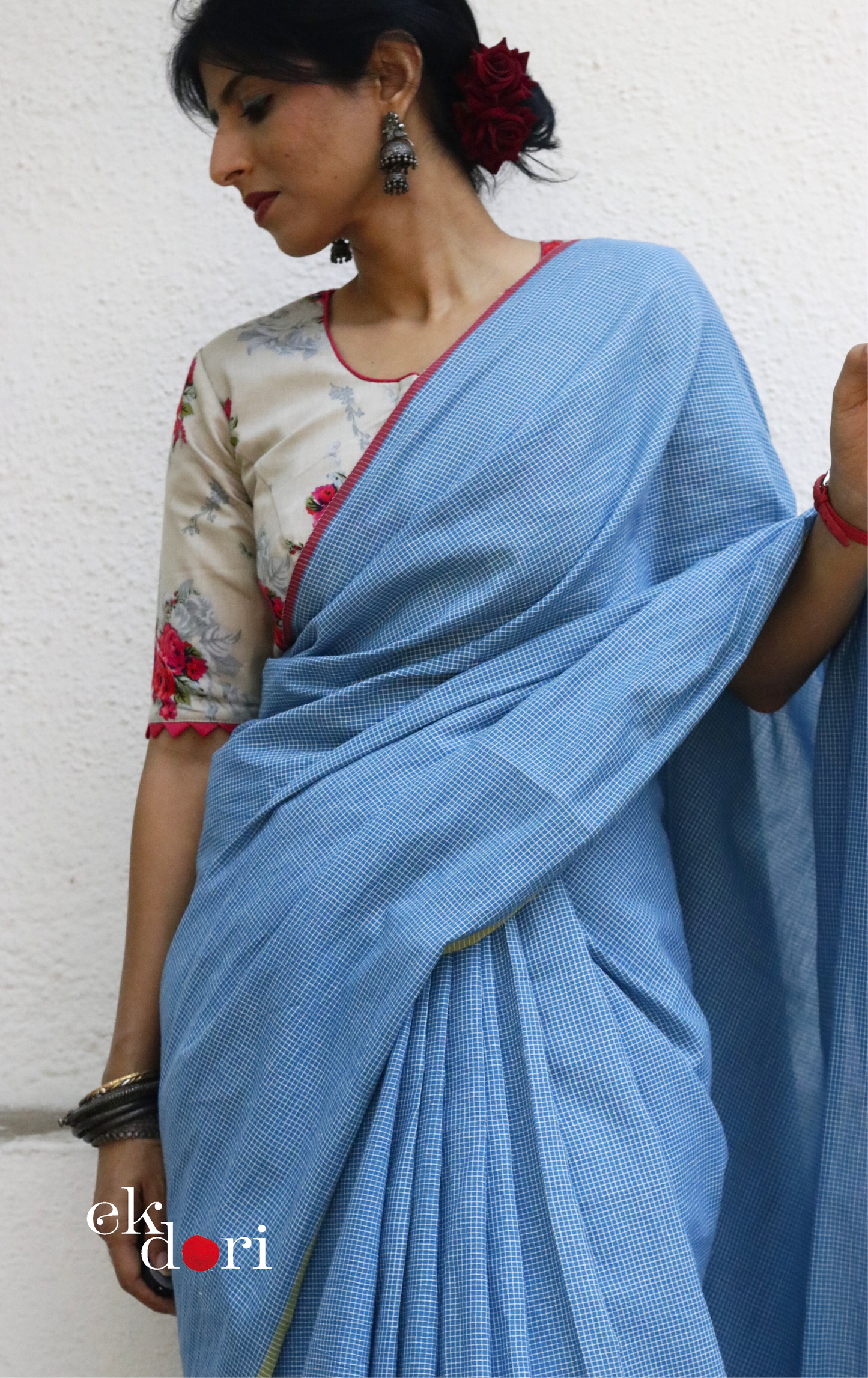 Soft Cotton Handloom Saree 'Calm Sea' : Summer Cotton Handloom Saree