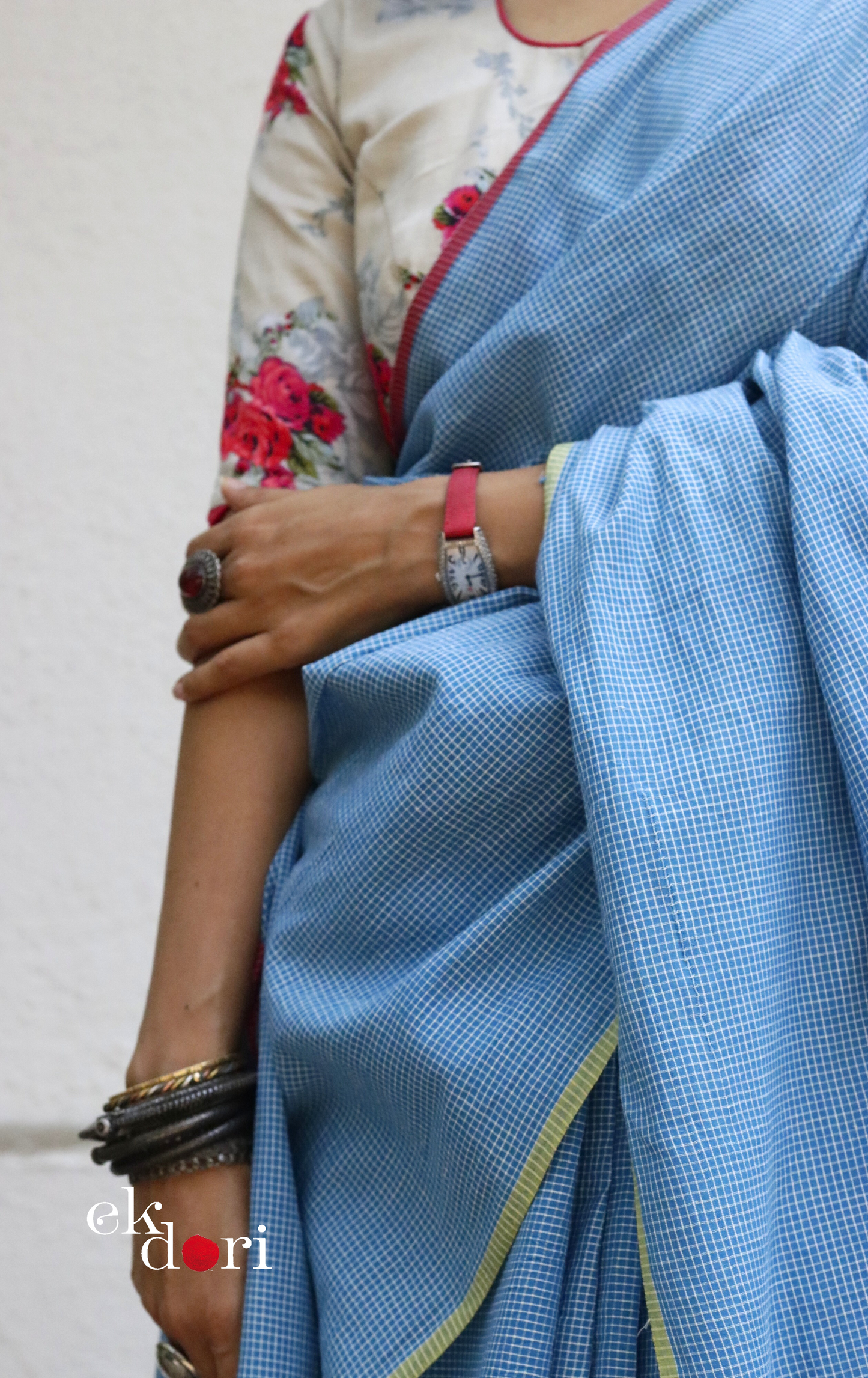 Soft Cotton Handloom Saree 'Calm Sea' : Summer Cotton Handloom Saree