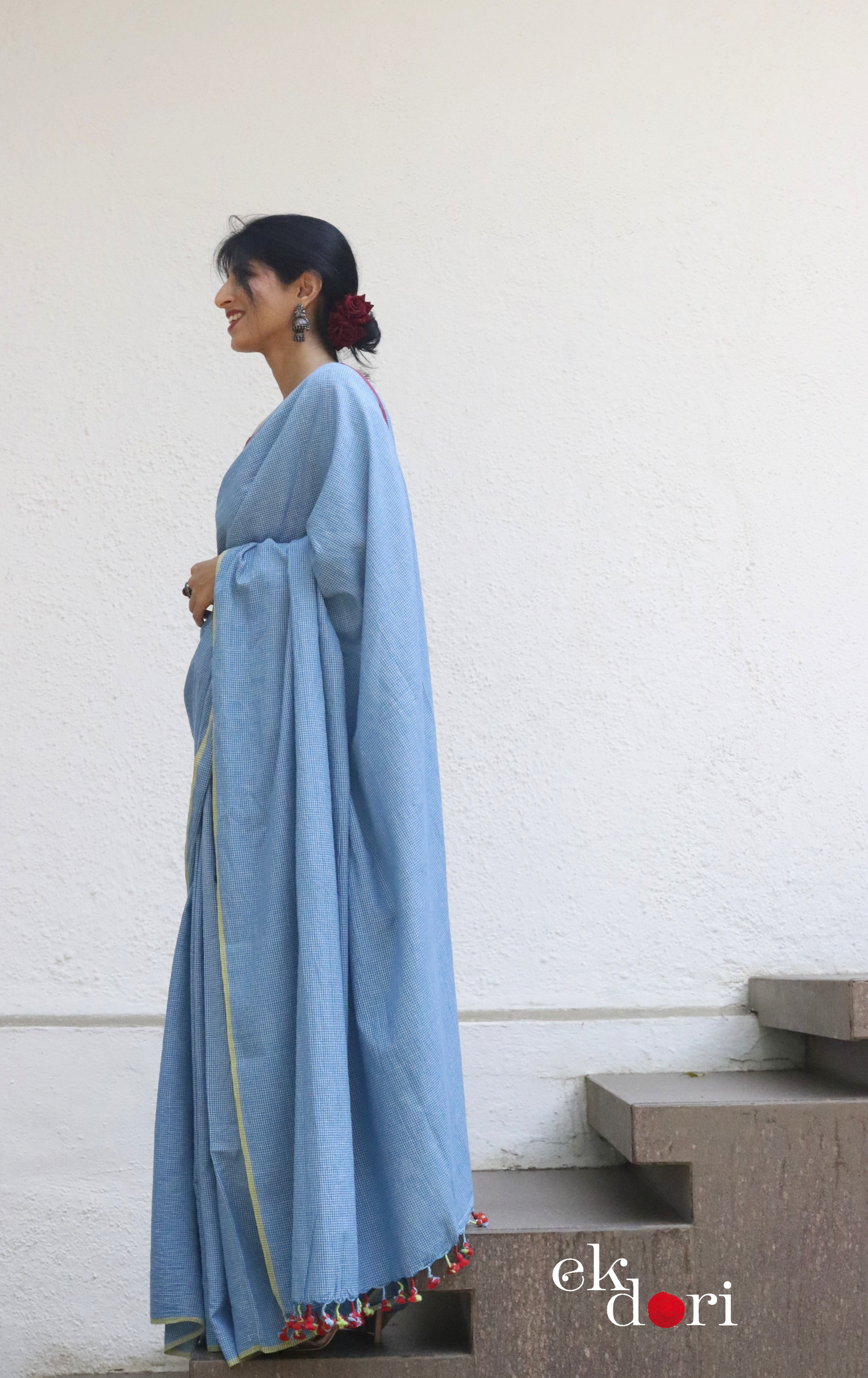 Soft Cotton Handloom Saree 'Calm Sea' : Summer Cotton Handloom Saree
