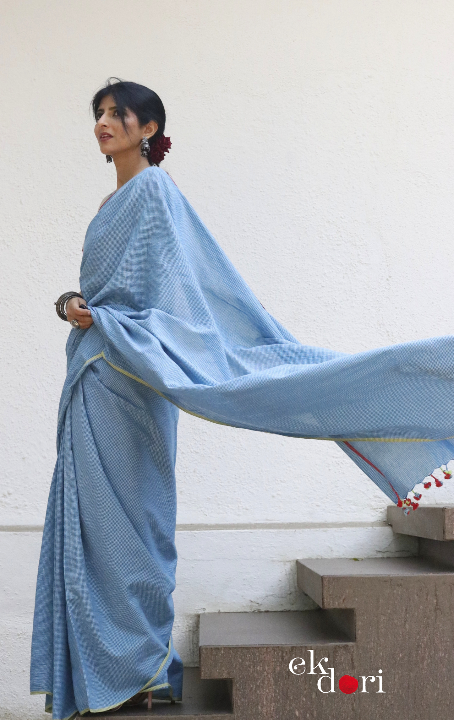 Soft Cotton Handloom Saree 'Calm Sea' : Summer Cotton Handloom Saree