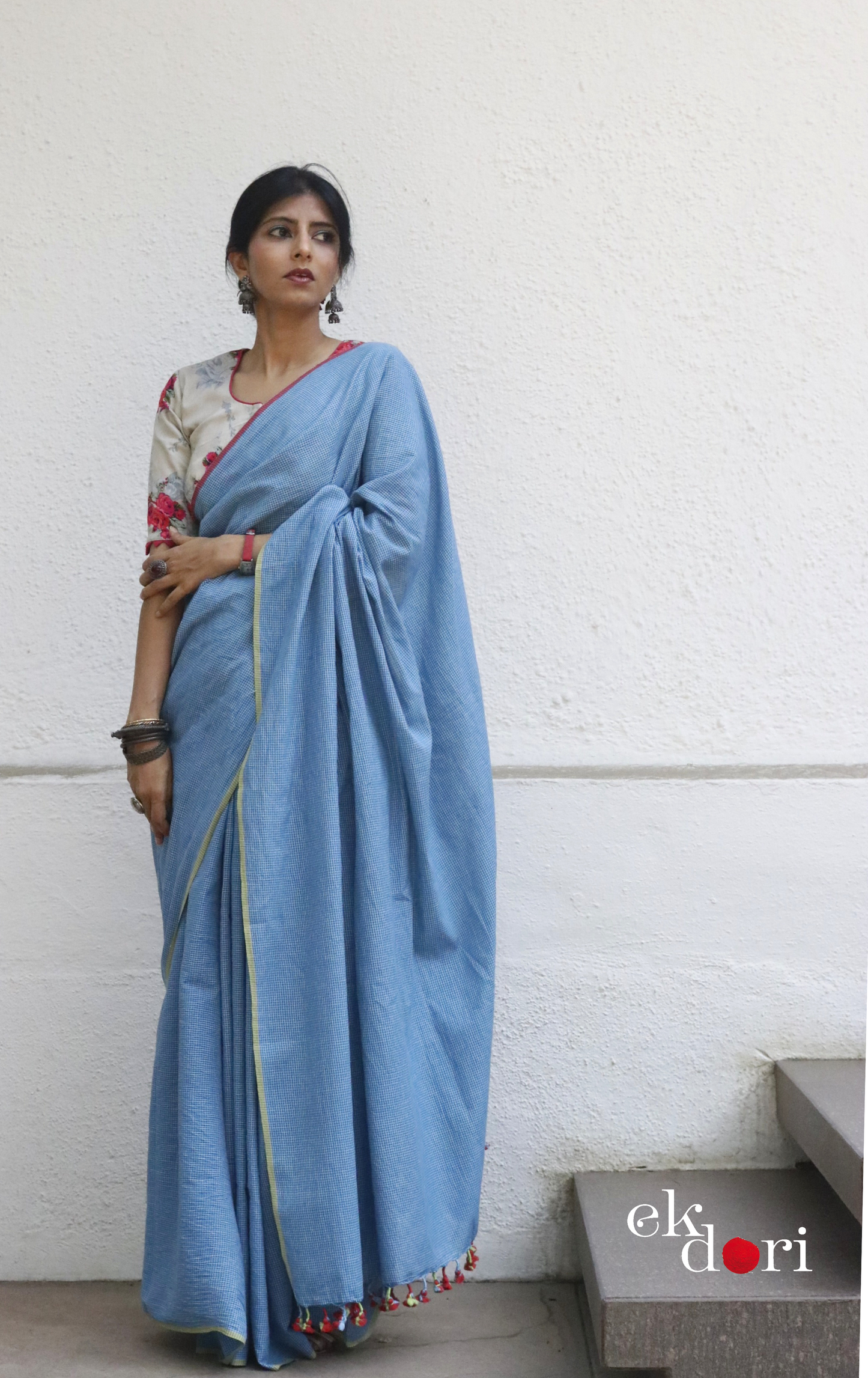 Soft Cotton Handloom Saree 'Calm Sea' : Summer Cotton Handloom Saree