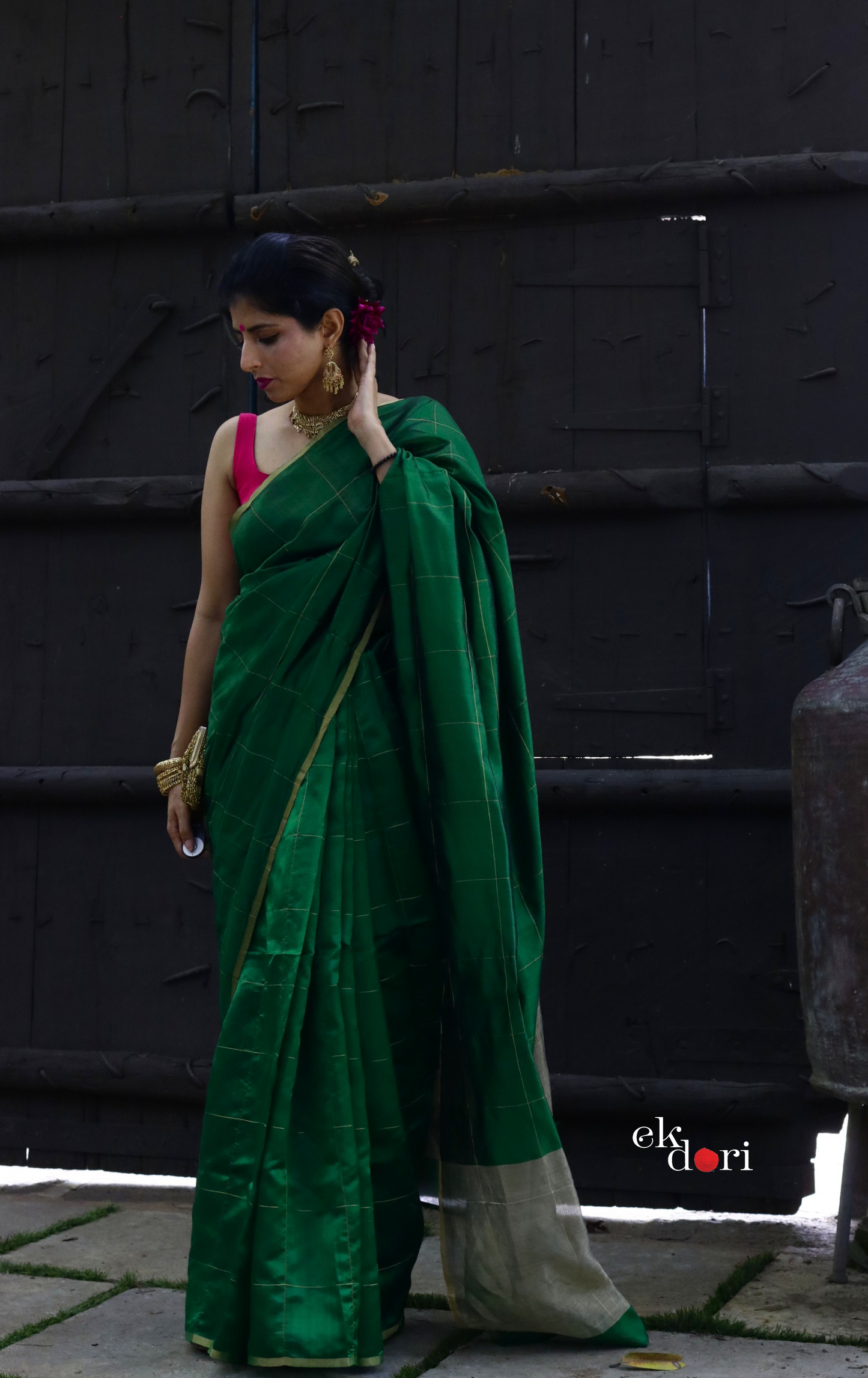 Sundari Chanderi Silk Saree : Buy Chanderi Saree Online : Buy Handloom Chanderi Silk Saree Online