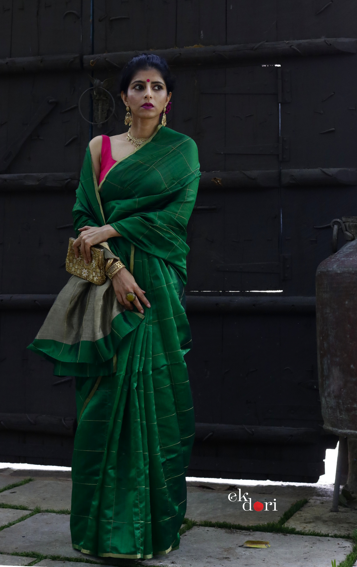 Sundari Chanderi Silk Saree : Buy Chanderi Saree Online : Buy Handloom Chanderi Silk Saree Online