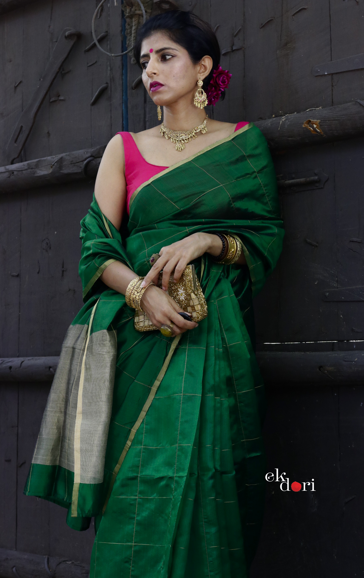 Sundari Chanderi Silk Saree : Buy Chanderi Saree Online : Buy Handloom Chanderi Silk Saree Online