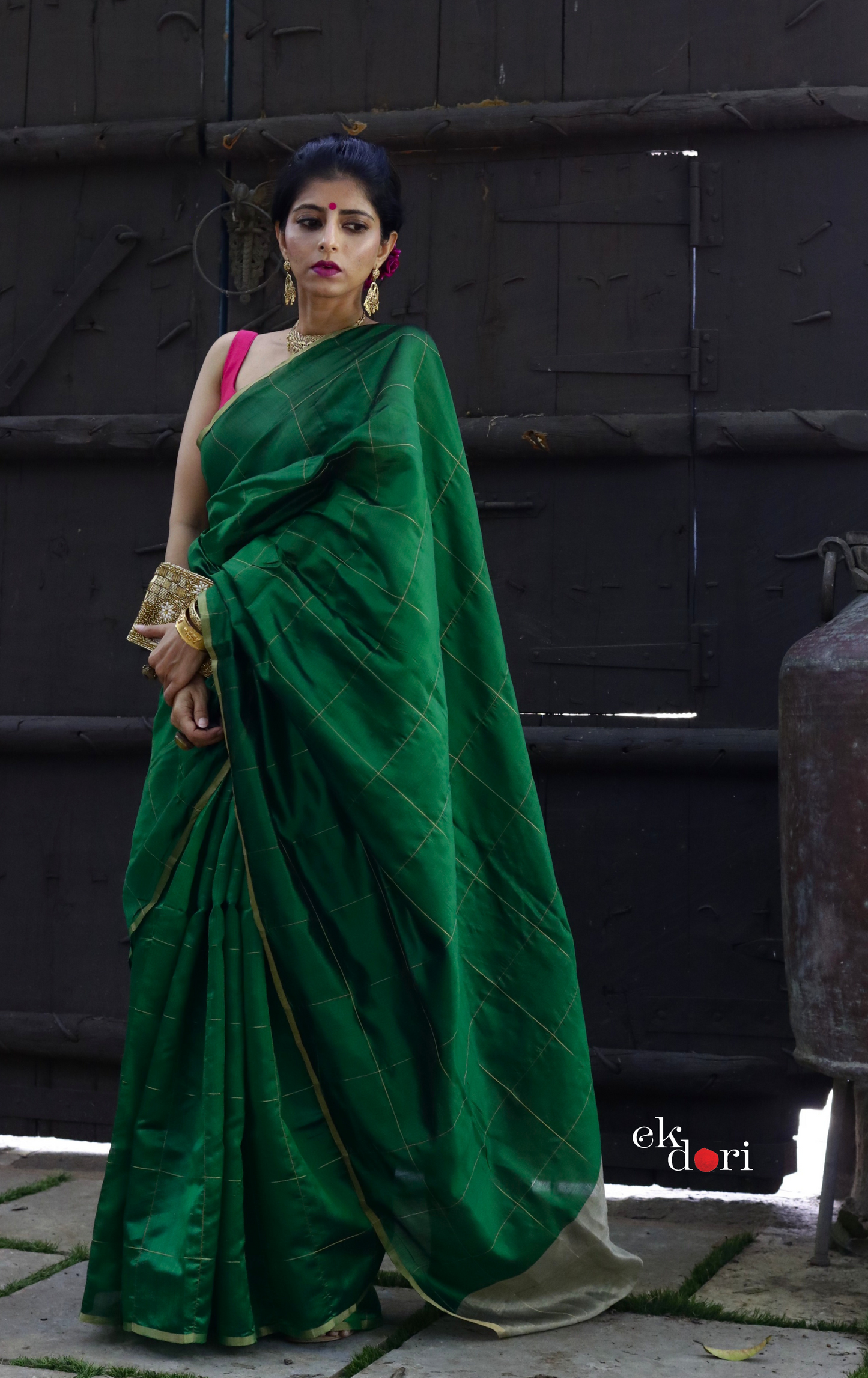 Sundari Chanderi Silk Saree : Buy Chanderi Saree Online : Buy Handloom Chanderi Silk Saree Online