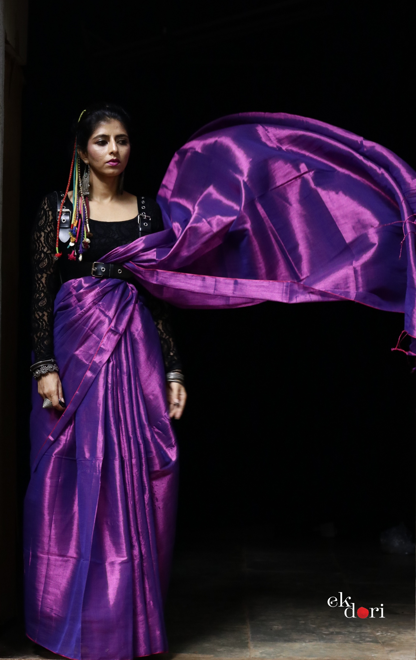 Buy Tissue Mul Cotton Metallic Pale Green Sari : 'Purple Pleasure' Tissue Mul Cotton Budget Festive Saree