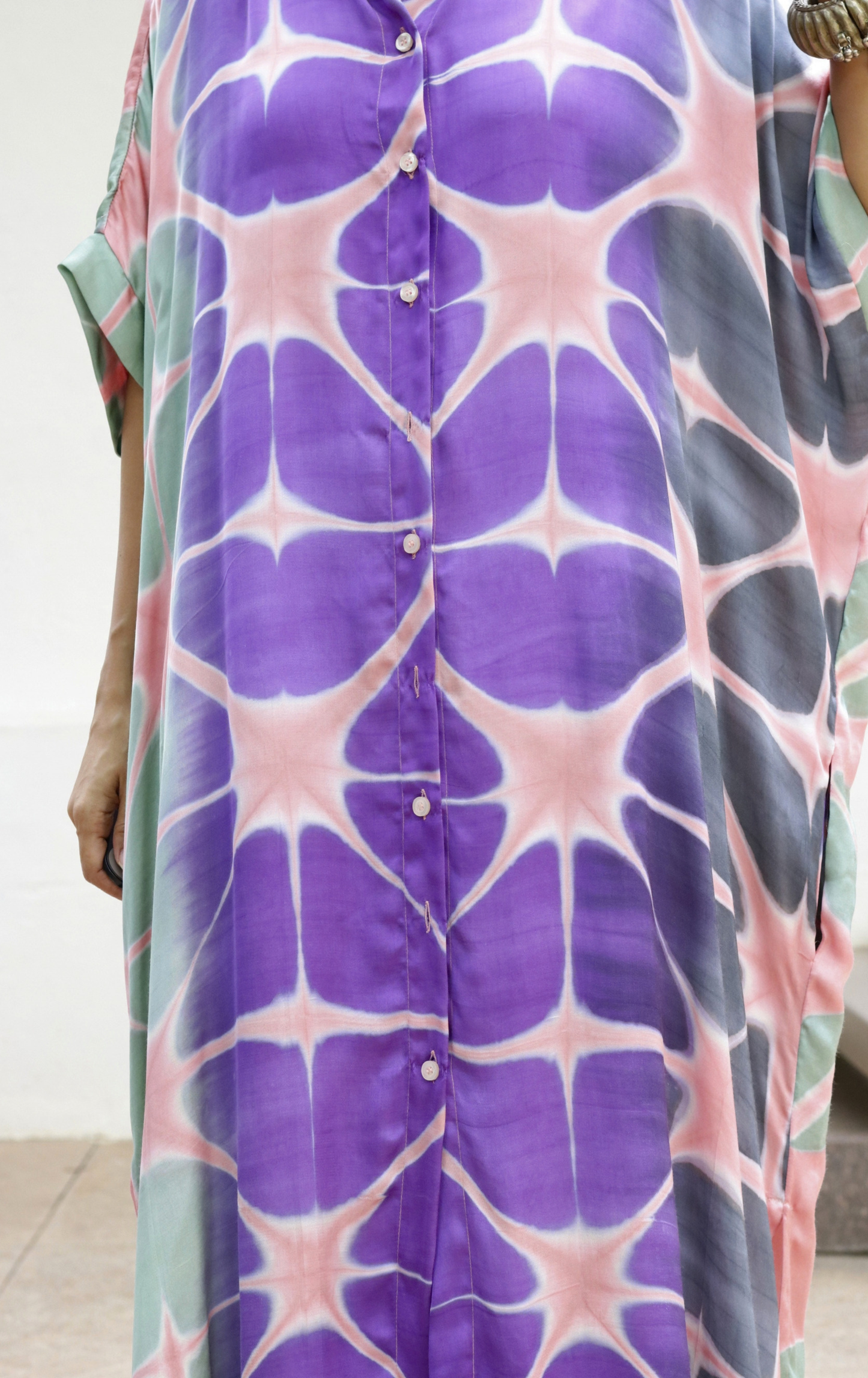 Clamp Dye Modal Kaftan Kurta Palazzo Co-ord Set | 'Kaleidoscope Dreams' | Ek Dori