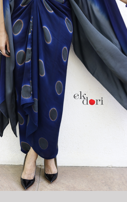 Clamp Dye Modal Co-ord Skirt Set 'Monsoon Sky' : 2 Piece Skirt Top Set