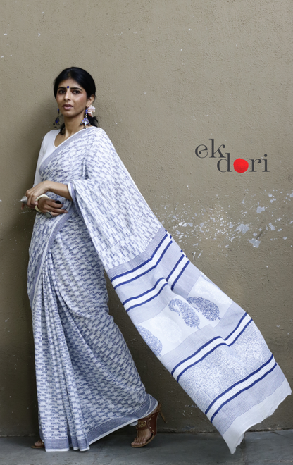 Buy Block Printed Cotton Designer Saree : 'Ink Stories' Block Print Cotton Work Wear Saree