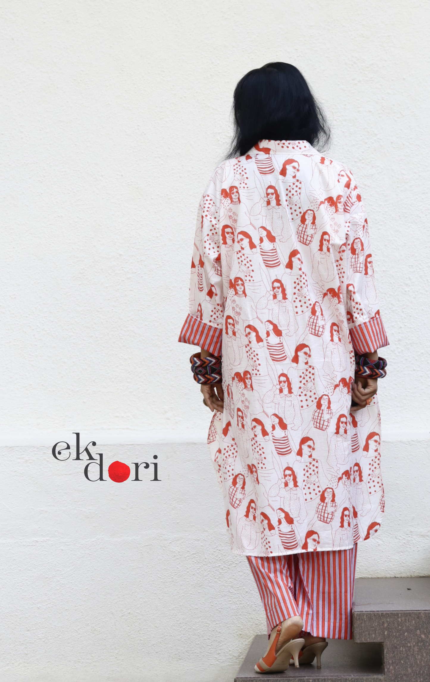 Cotton Kurta Co-Ord Set 'Sisterhood' : Buy Palazzo Pant Kurta Cotton Co-ord Set In Quirky Fun Print