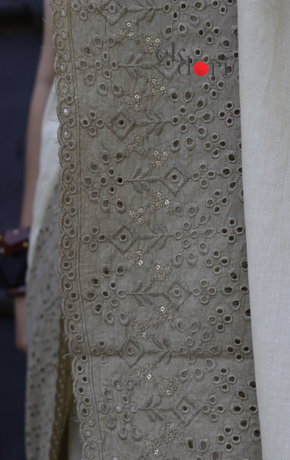 Cotton Statement Brown Shaded Saree :'Muddy Water' Soft Cotton Hakoba Shaded Saree : Summer Cotton Ombre Saree