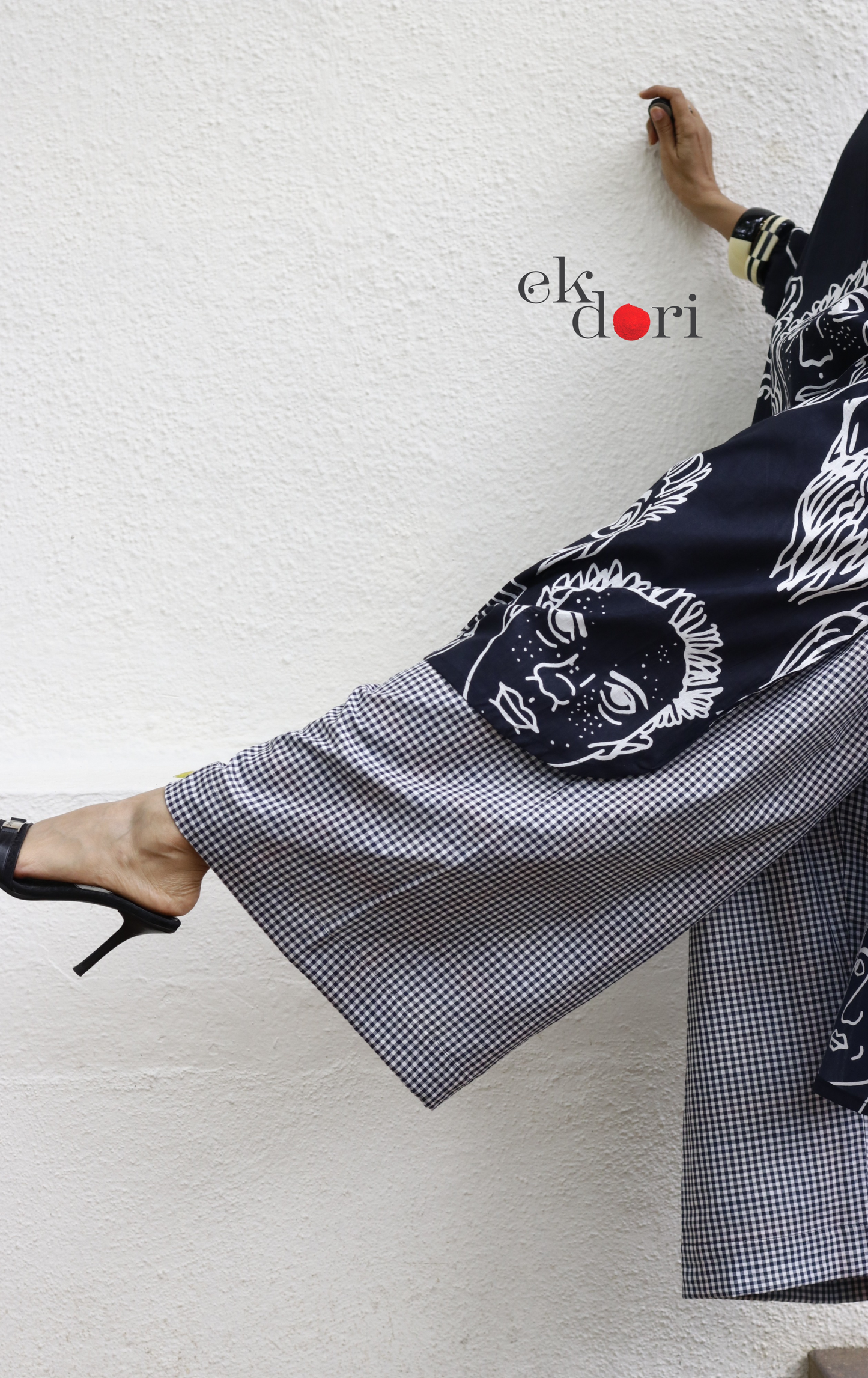 Cotton Kurta Co-Ord Set 'Portraits' : Buy Palazzo Pant Kurta Cotton Co-ord Set In Quirky Fun Print