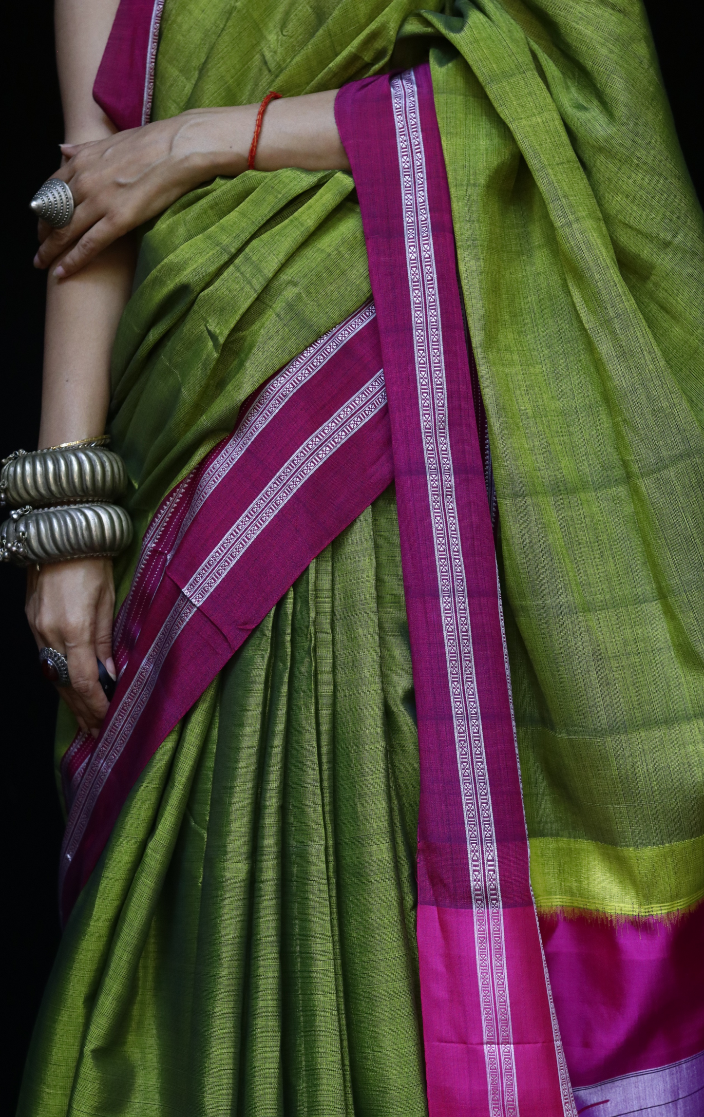 Buy Ilkal Rayon Silk Handloom Saree : Ilkal 'Humble Henna Saree'