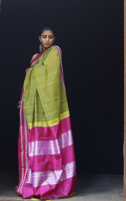Buy Ilkal Rayon Silk Handloom Saree : Ilkal 'Humble Henna Saree'