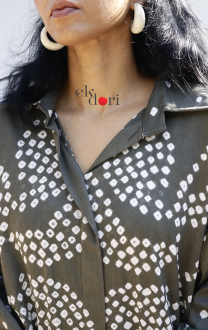 Bandhani Shibori 'Barsaat Bela' Cotton Co-ord Set : Buy Kurta Palazzo Cotton Co-ord Set Cotton Bandhani Set