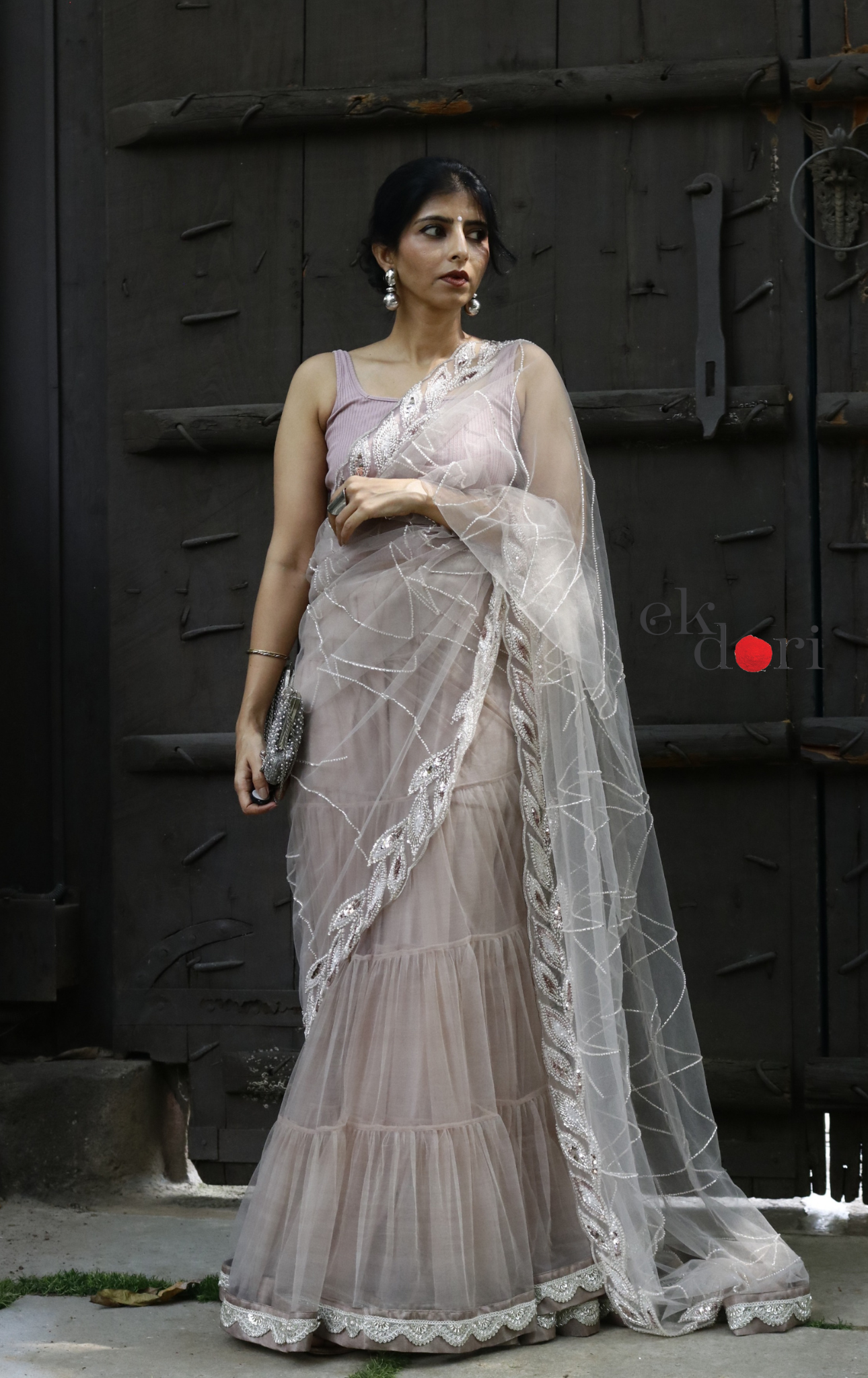 Statement Lehenga Saree ' Chameli' Net & Sequin Designer Saree : Buy Designer Wedding Saree