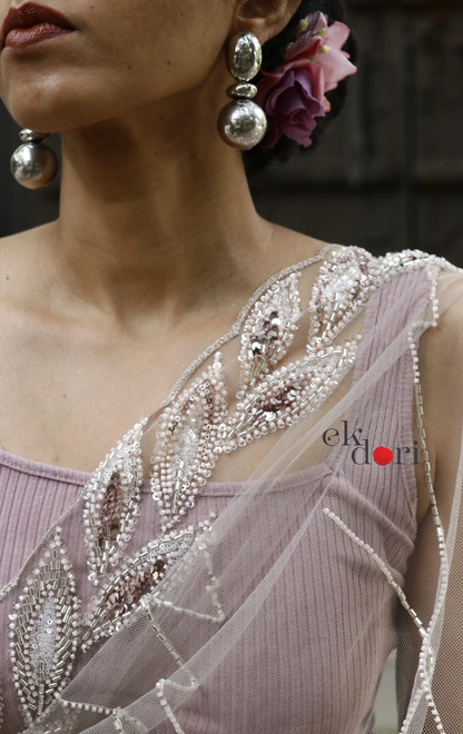 Statement Lehenga Saree ' Chameli' Net & Sequin Designer Saree : Buy Designer Wedding Saree