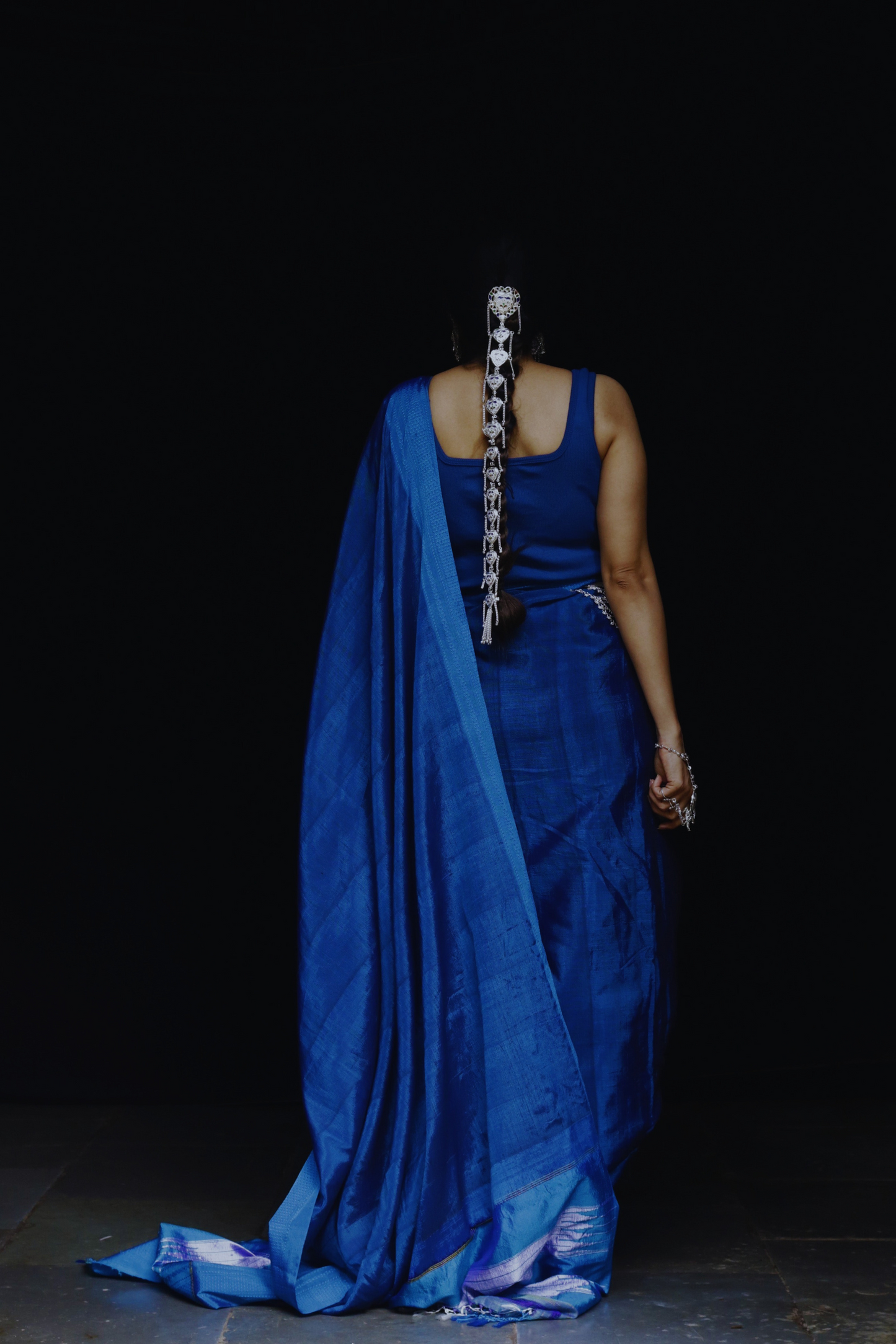 Buy Ilkal Handloom Saree : Handloom Ilkal 'Blue Lagoon' Rayon Silk Saree