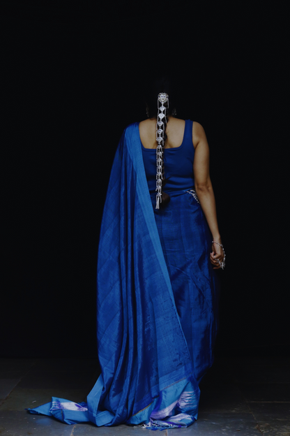 Buy Ilkal Handloom Saree : Handloom Ilkal 'Blue Lagoon' Rayon Silk Saree