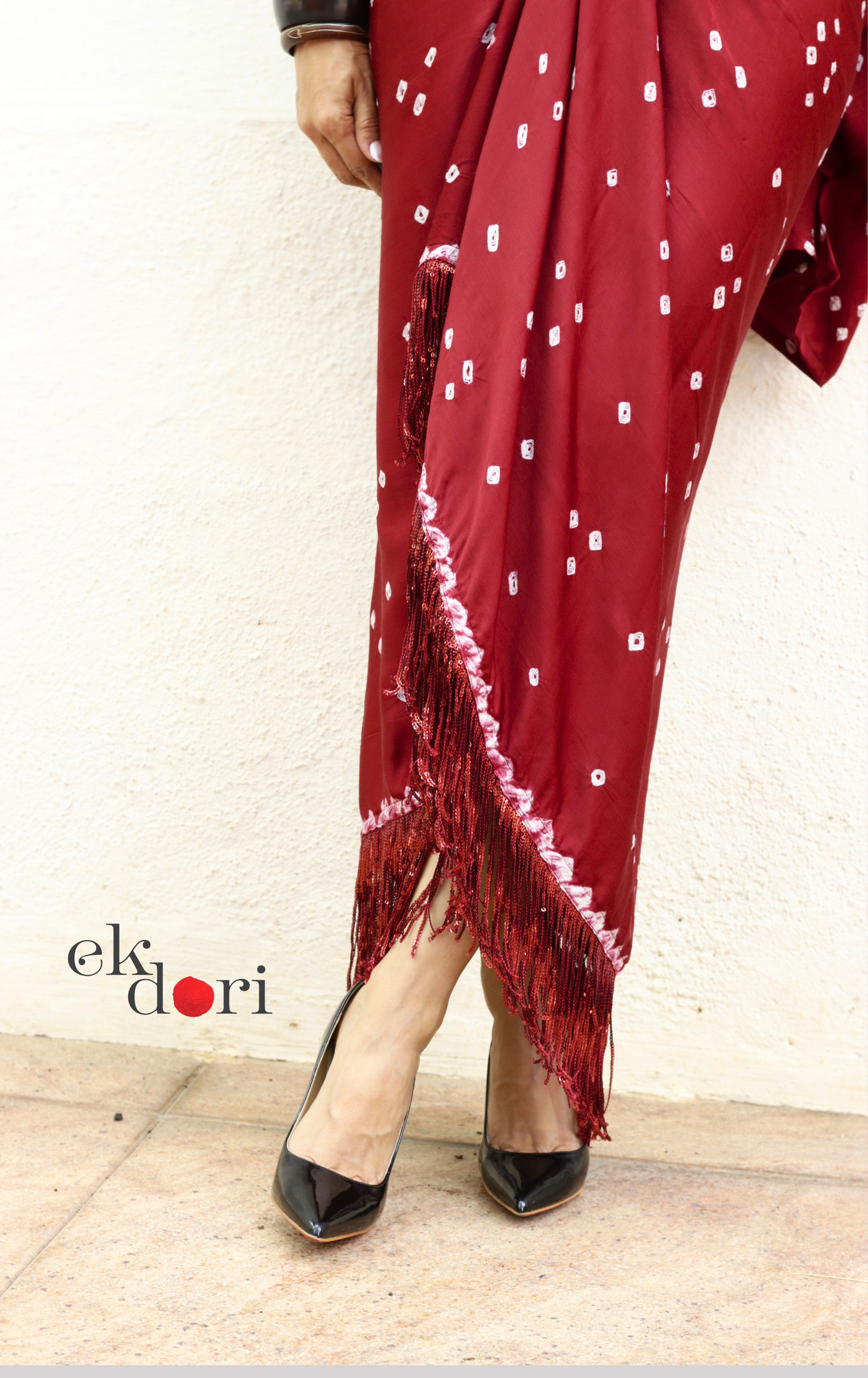 Bandhani Modal Co-ord Skirt Set 'Mor' : 2 Piece Skirt & Bandhani Top Set