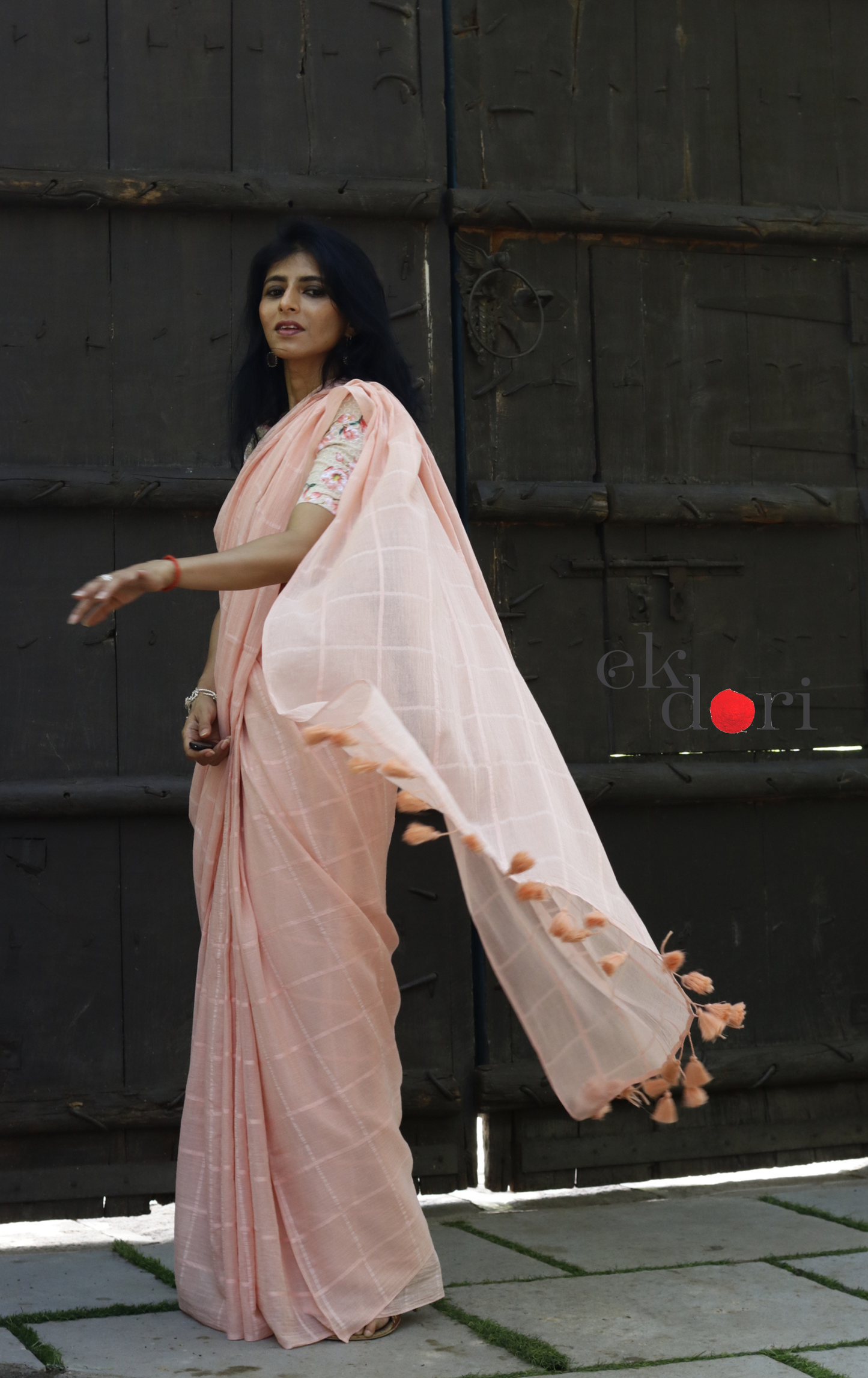 Soft Mul Cotton Handloom Saree 'Blushing Summer' : Summer Cotton Handloom Saree
