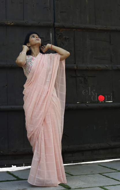 Soft Mul Cotton Handloom Saree 'Blushing Summer' : Summer Cotton Handloom Saree