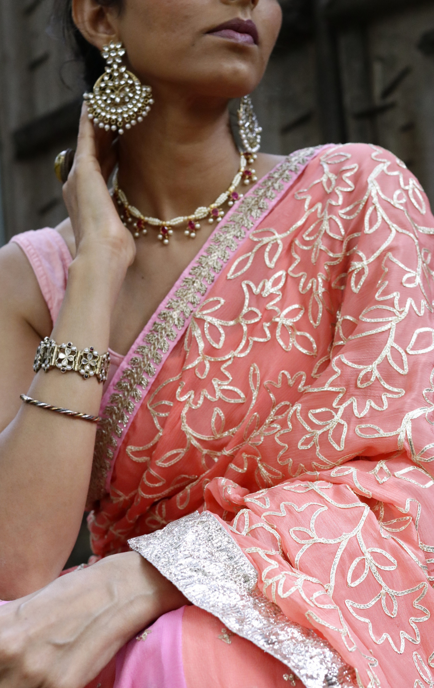 Peach Cobbler Lehenga Saree : Fun Kalidaar Lehenga Saree