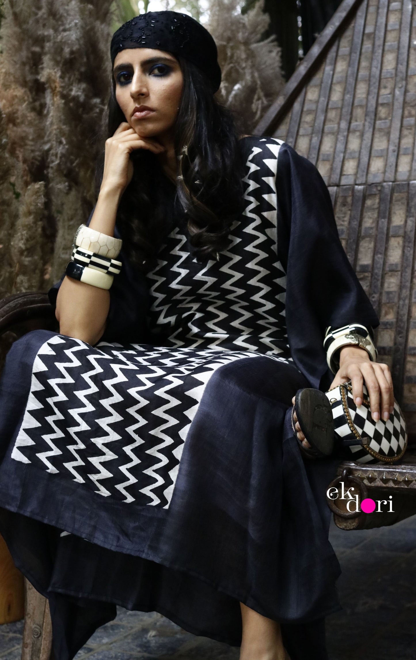 African Safari Silk Kaftan Dress : Pure Silk Statement Kaftan Dress