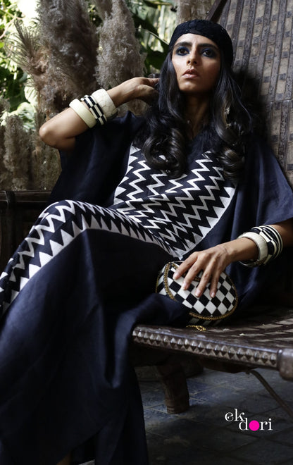 African Safari Silk Kaftan Dress : Pure Silk Statement Kaftan Dress