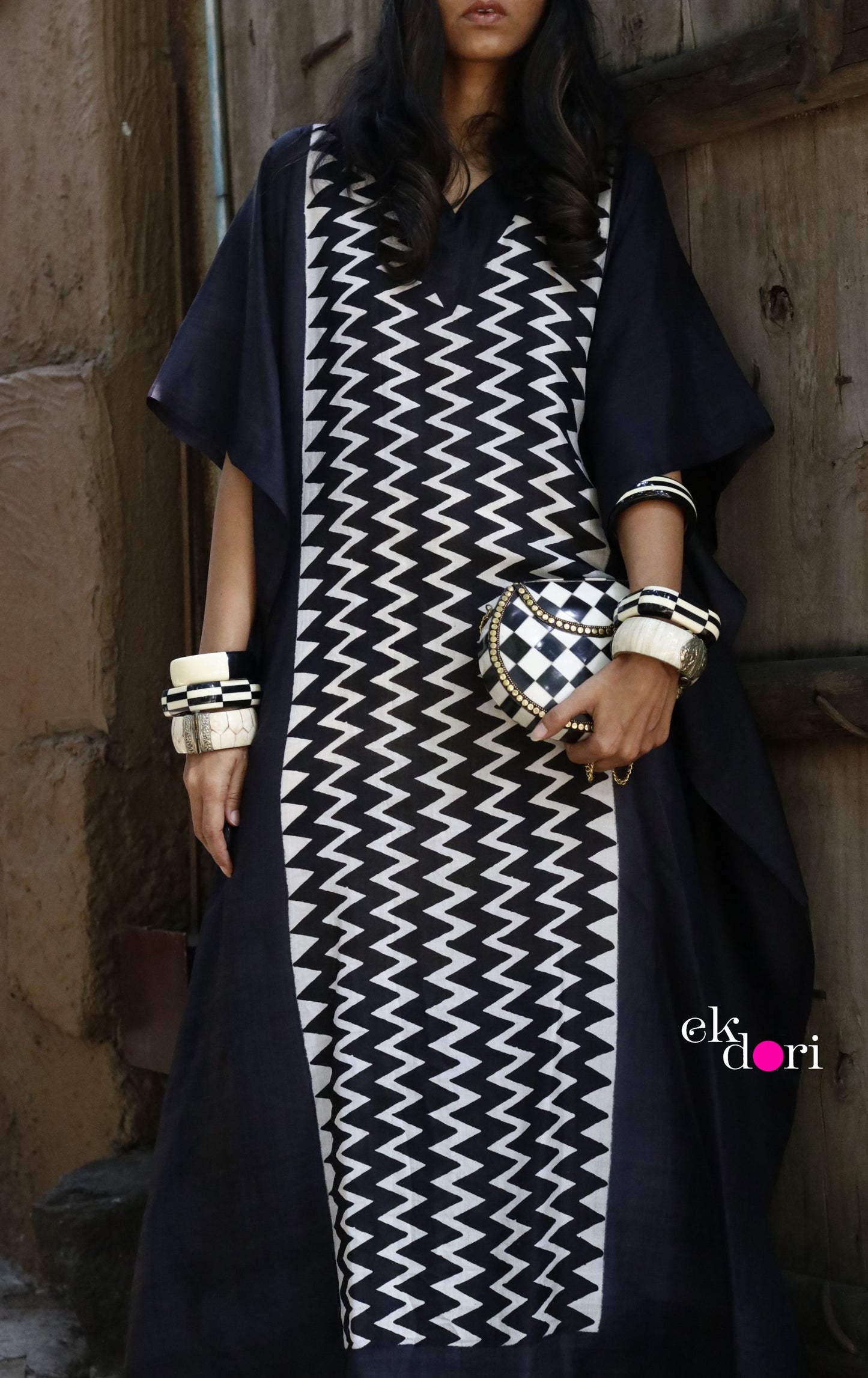 African Safari Silk Kaftan Dress : Pure Silk Statement Kaftan Dress