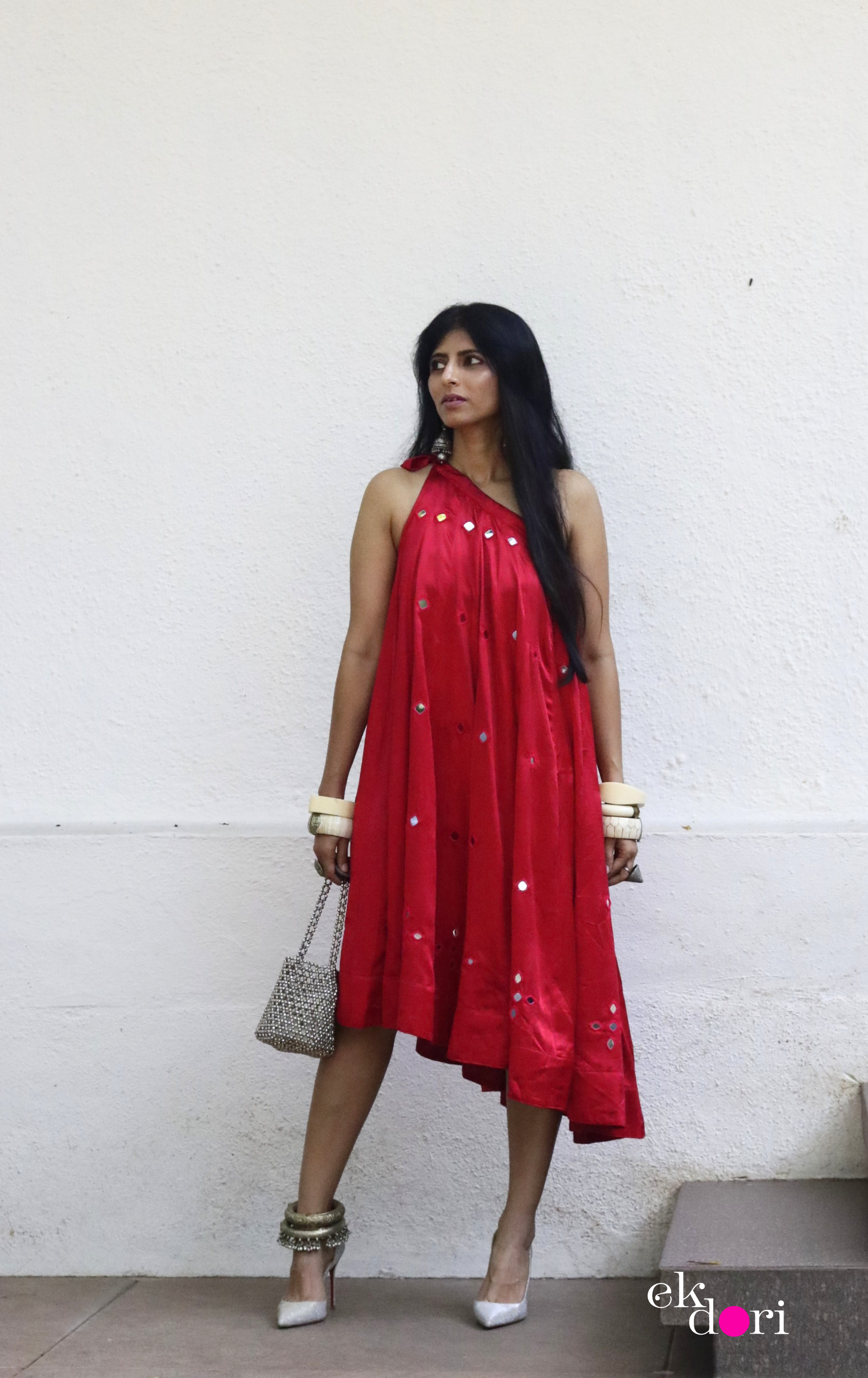 Shop Latest Chiffon Mirror Work Dress In Rust Maroon Color – Nameera by  Farooq